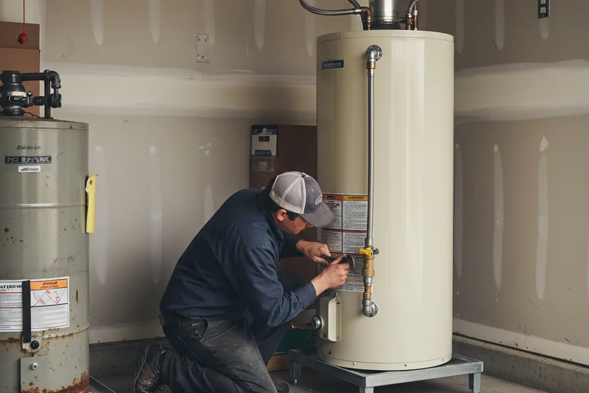 Water heater and shutoff valve replacement in Ossian