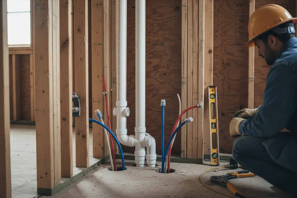 Drain and supply rough-in during Garbage Disposal Repair in Ossian